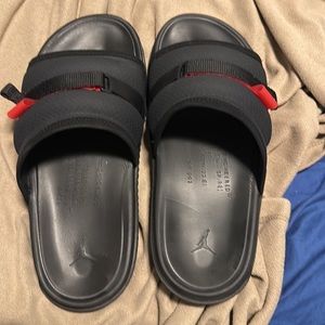 Jordan Super Play Slides. Black and Red. Men Size 12. New.